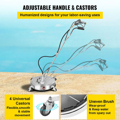 VV-SWC-24 - 24" Stainless Steel Surface Cleaner with High-Pressure Functionality