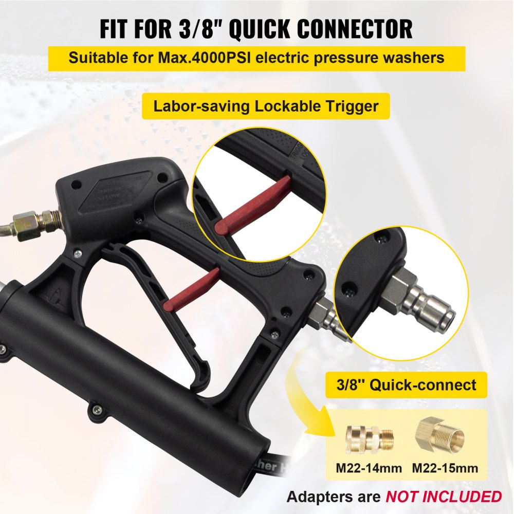 VV-TWW-18 - 18ft Telescoping Pressure Washer Wand with 5 Spray Nozzles