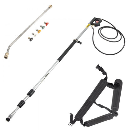 VV-TWW-18 - 18ft Telescoping Pressure Washer Wand with 5 Spray Nozzles