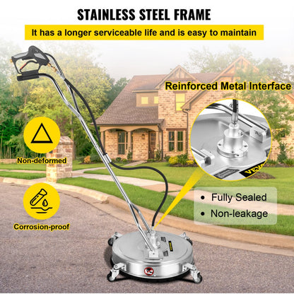 VV-SWC-20 - 20-Inch Stainless Steel Pressure Washer Cleaner for Sidewalks