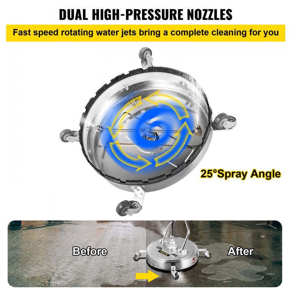 VV-SWC-24 - 24” Stainless Steel Flat Surface Washer, 4000 PSI & Dual Handles