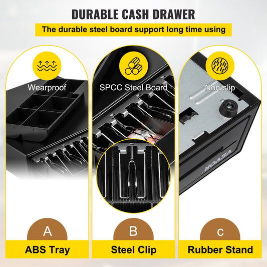 ECD-4101 - Durable Cash Register Drawer - 16.1" x 16.5" with 11 Compartments