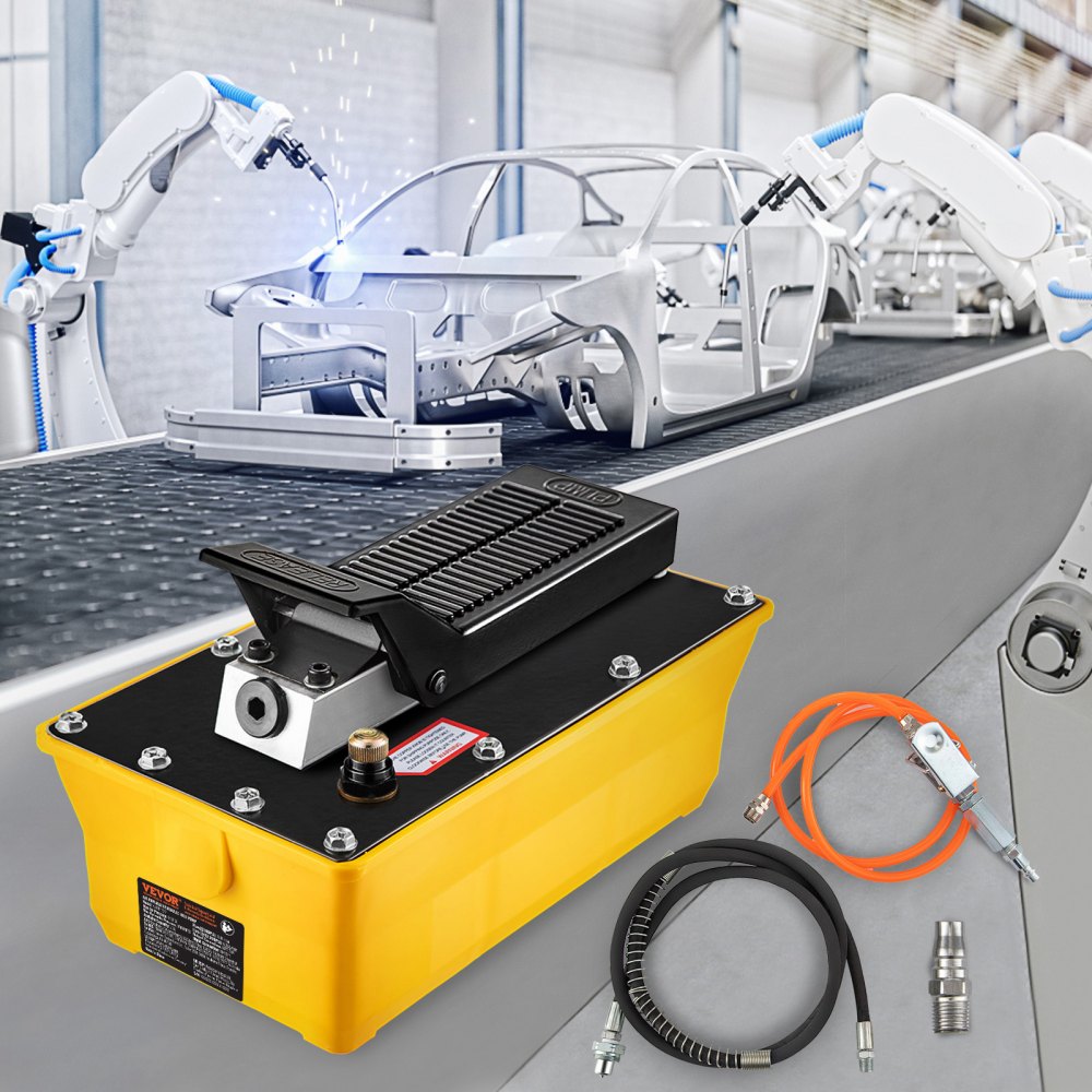 NAP001 - Compact Air Hydraulic Foot Pump for Auto Body Shop, 10,000 PSI