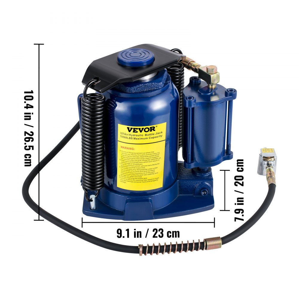 QJD-32B - 32 Ton Dual Operation Air Hydraulic Bottle Jack