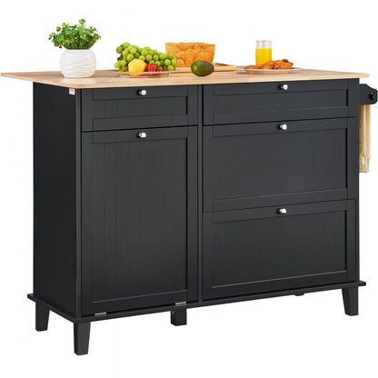 SR231333 - 50x29 Kitchen Island Cart with Solid Wood Top & Storage