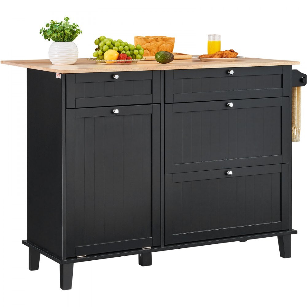 SR231333 - 50x29 Kitchen Island Cart with Solid Wood Top & Storage