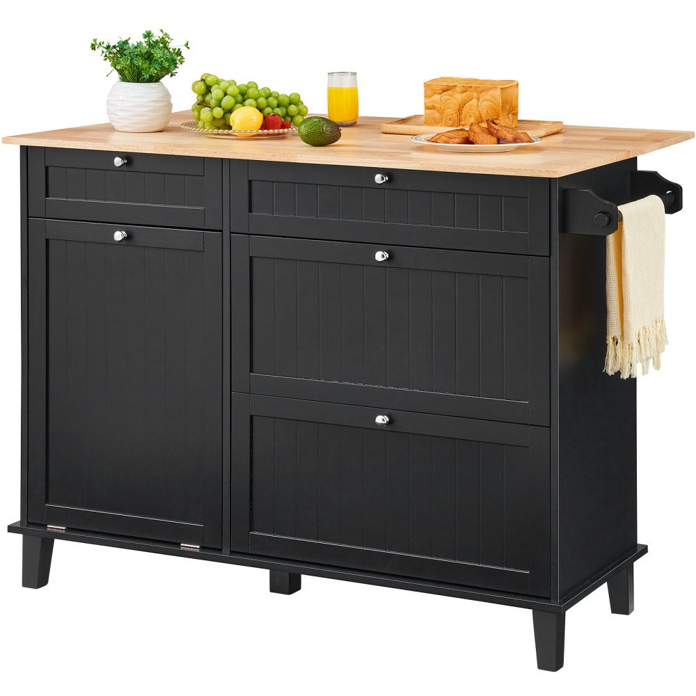 SR231333 - 50x29 Kitchen Island Cart with Solid Wood Top & Storage
