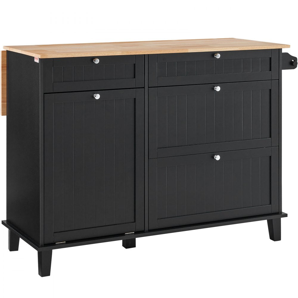 SR231333 - 50x29 Kitchen Island Cart with Solid Wood Top & Storage