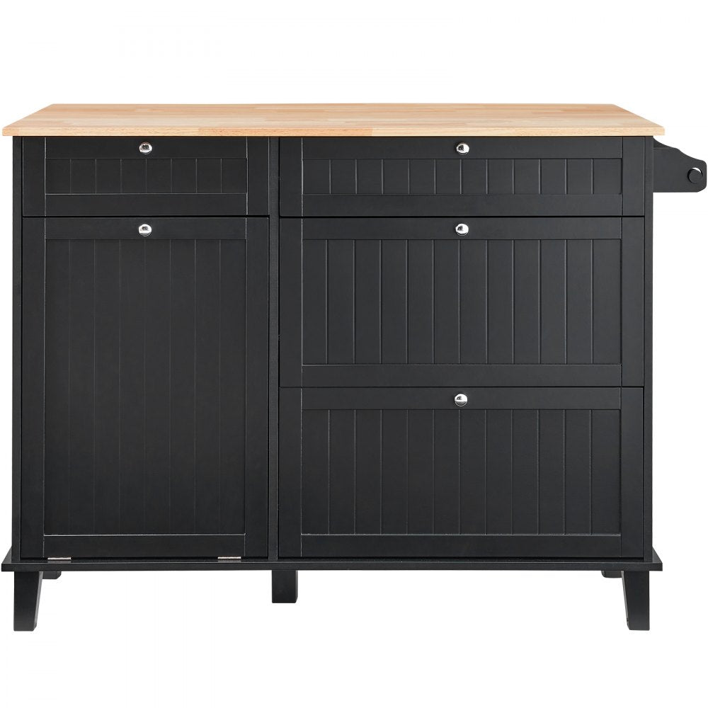 SR231333 - 50x29 Kitchen Island Cart with Solid Wood Top & Storage