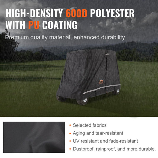 COV-21 - Waterproof 4-Passenger Golf Cart Cover with Zippered Access