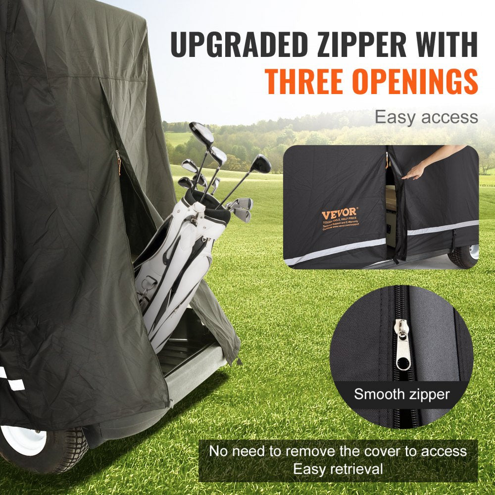 COV-21 - Waterproof 4-Passenger Golf Cart Cover with Zippered Access