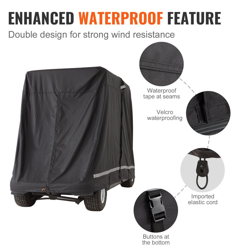 COV-21 - Waterproof 4-Passenger Golf Cart Cover with Zippered Access