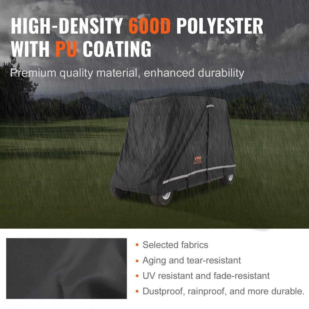 COV-20 - Waterproof 4-Person Golf Cart Cover with Zippered Access