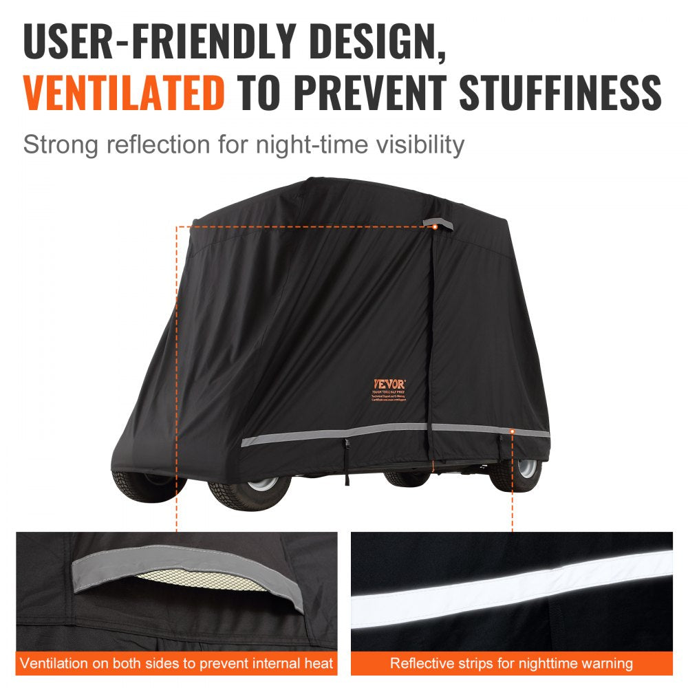 COV-20 - Waterproof 4-Person Golf Cart Cover with Zippered Access