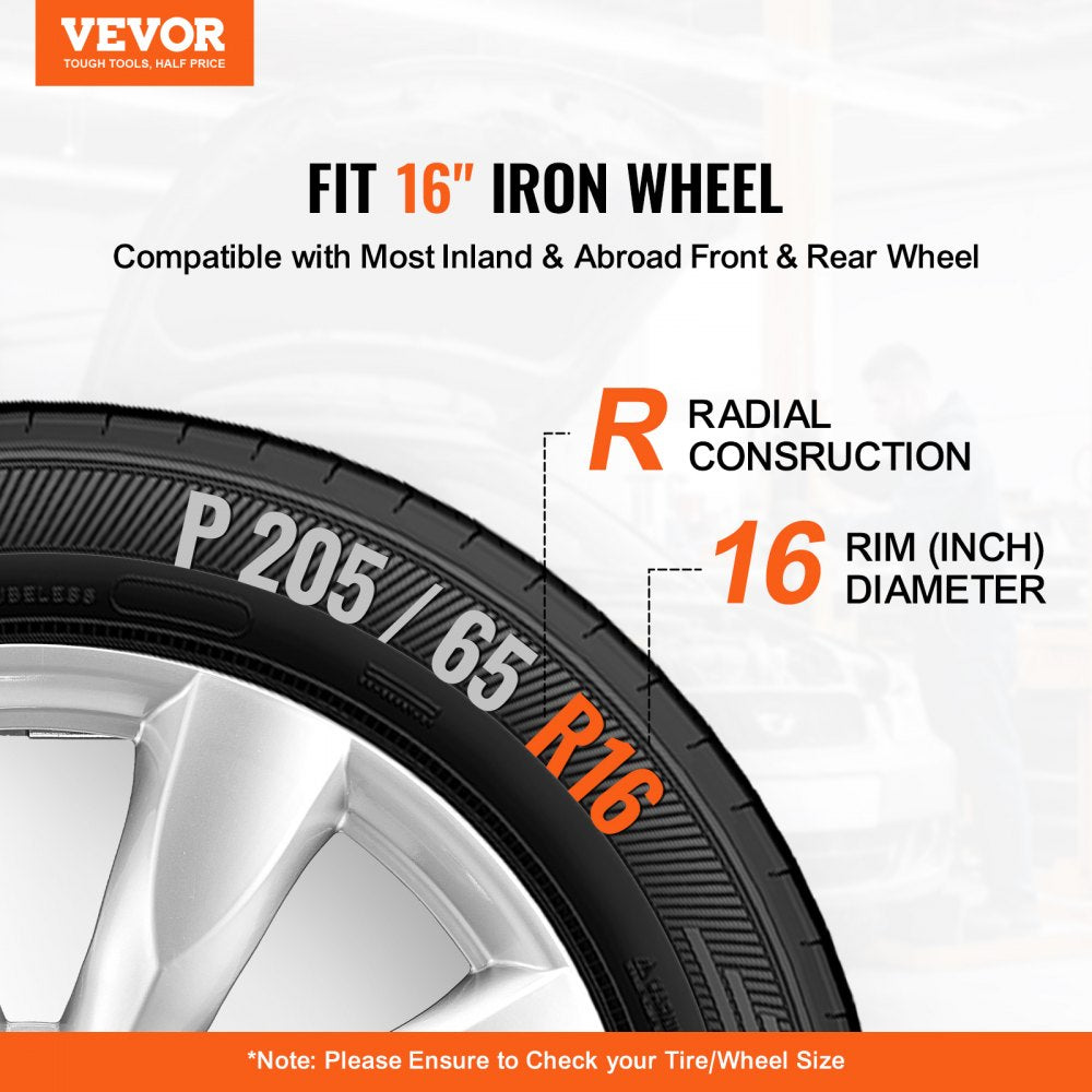 010524117809 - Durable ABS+PC 16-Inch Hubcaps for Stylish Tire Protection