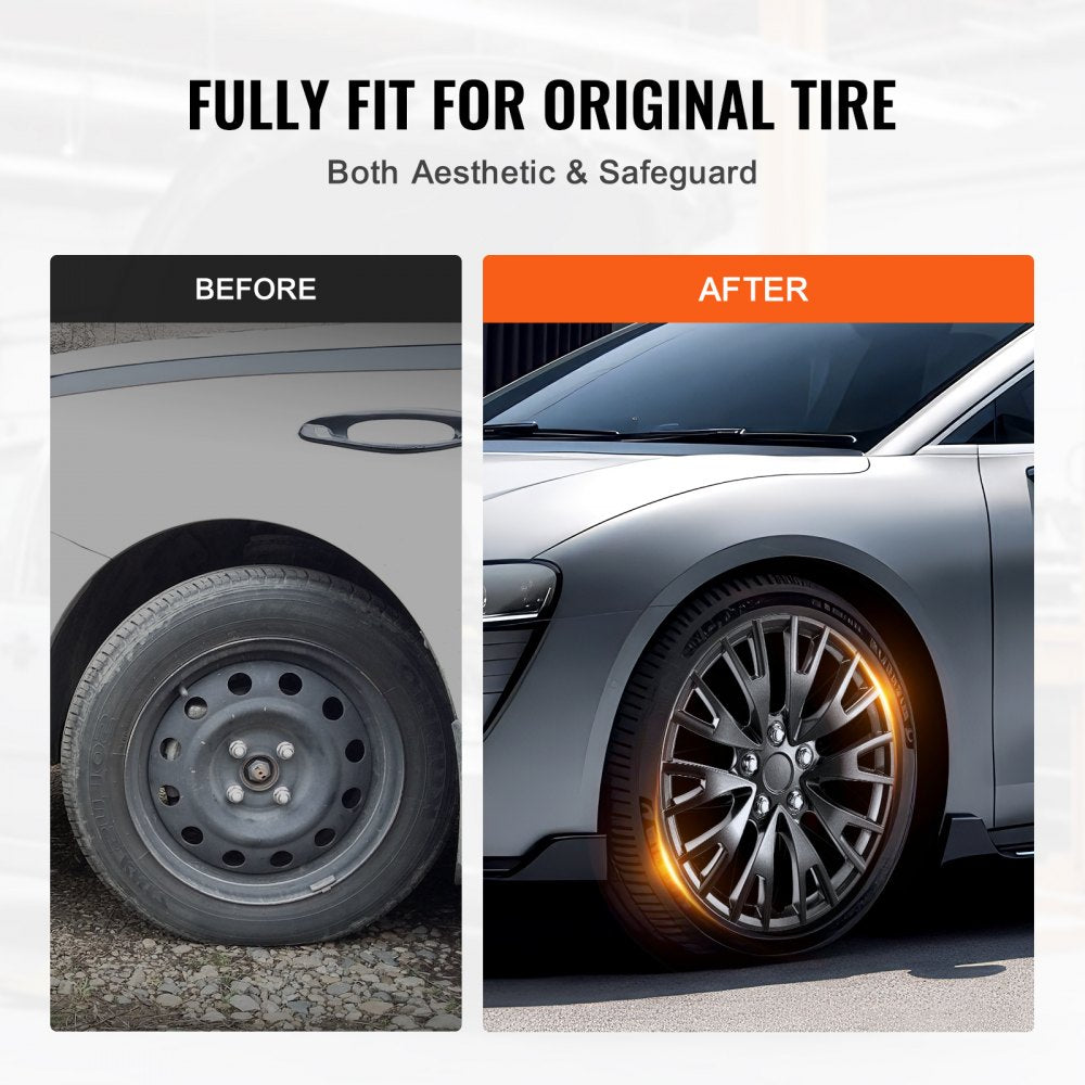 010246661617 - Durable 16" ABS+PC Hubcaps Set for Stylish Wheel Protection