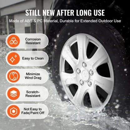 010239505692 - Durable 16" ABS+PC Hubcaps for All-Weather Protection