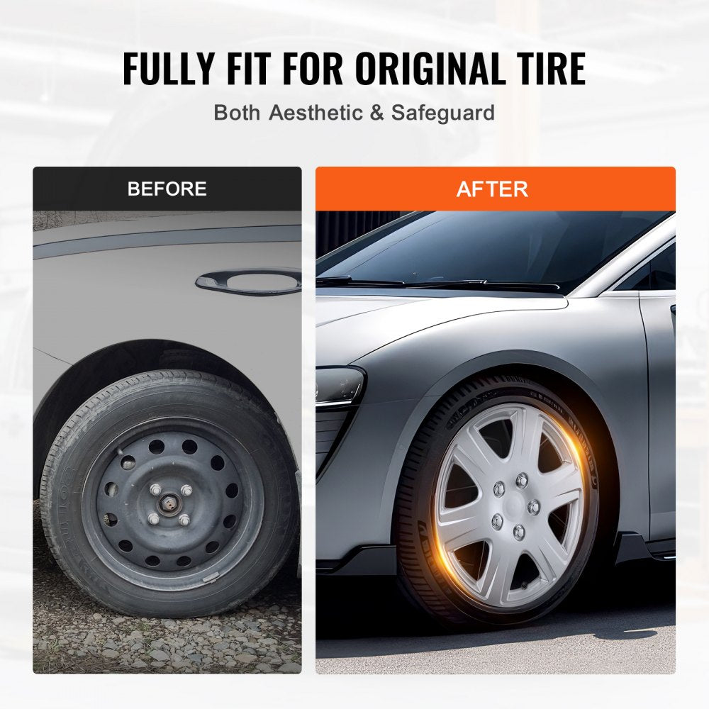 010630325839 - R15 Clip-On Hubcaps with Multi-Spoke Design for Durability