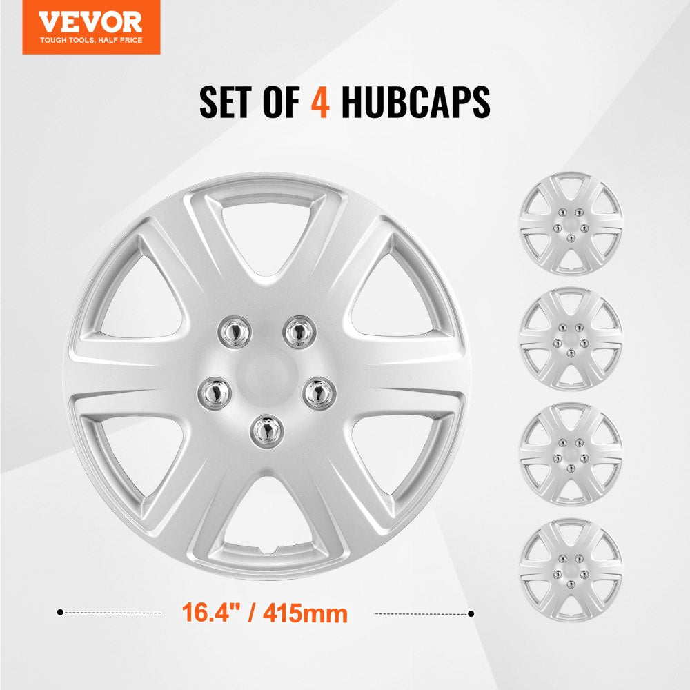 010630325839 - R15 Clip-On Hubcaps with Multi-Spoke Design for Durability