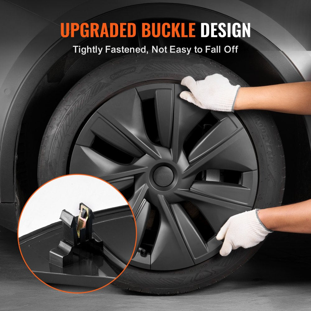 010491377969 - Stylish 19" Tesla Hubcaps with Durable ABS+PC Protection