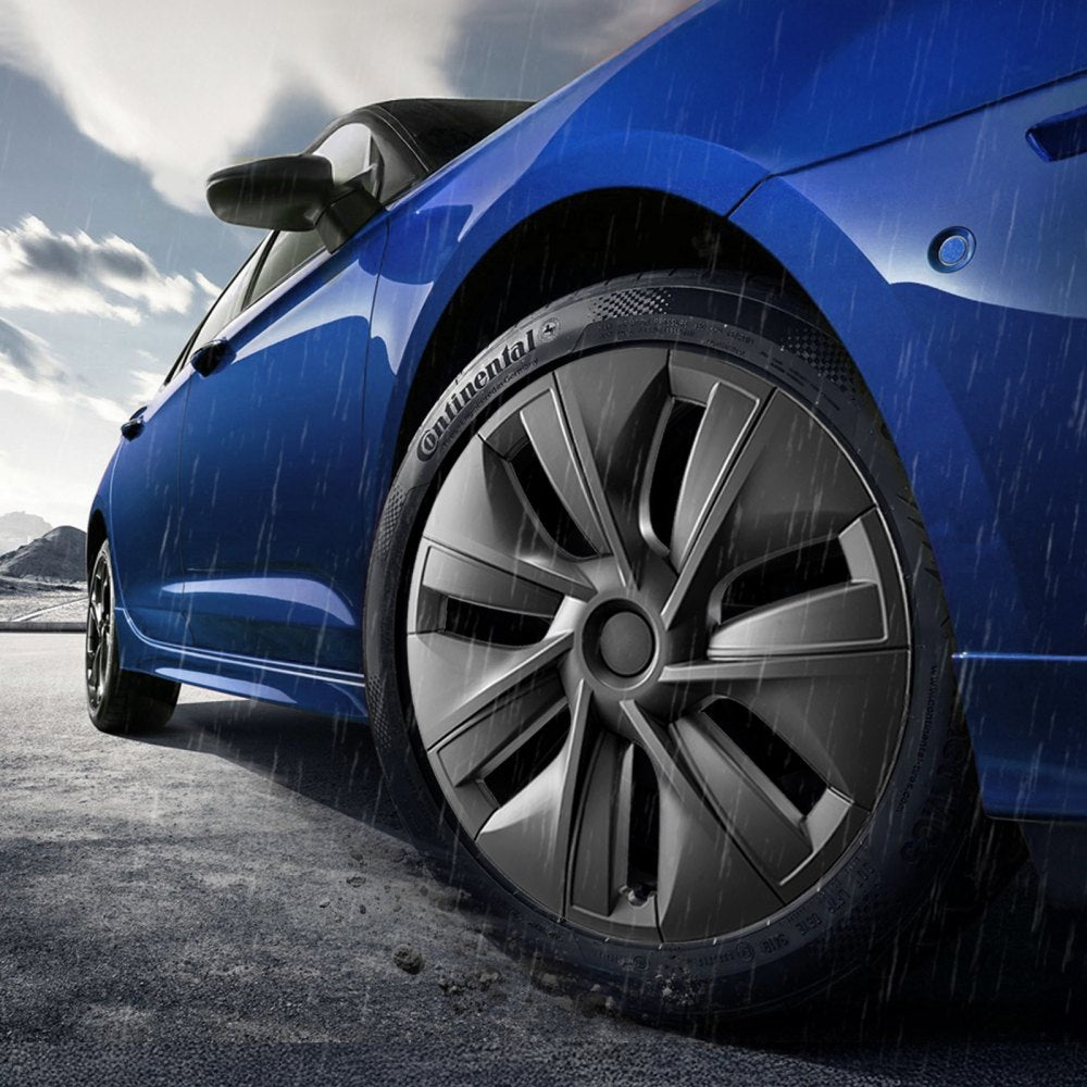010491377969 - Stylish 19" Tesla Hubcaps with Durable ABS+PC Protection