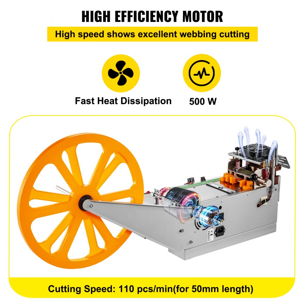 010767226286 - VEVOR 500W Automatic Tape Cutter for Hot/Cold Cutting