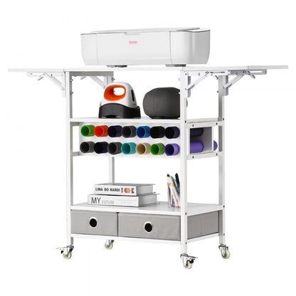 C240406S-01 - 47” Rolling Craft Cart with Drawers & Vinyl Storage