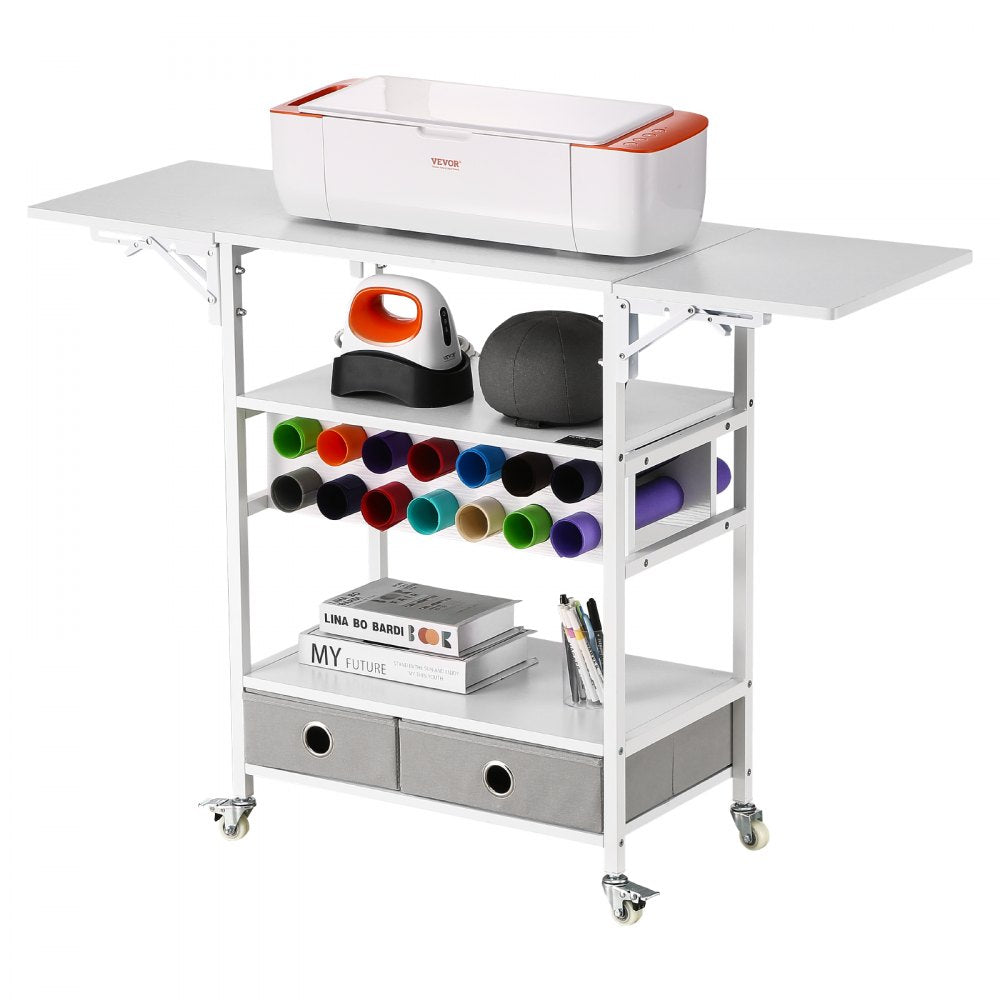 C240406S-01 - 47” Rolling Craft Cart with Drawers & Vinyl Storage
