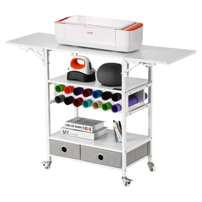 C240406S-01 - 47” Rolling Craft Cart with Drawers & Vinyl Storage