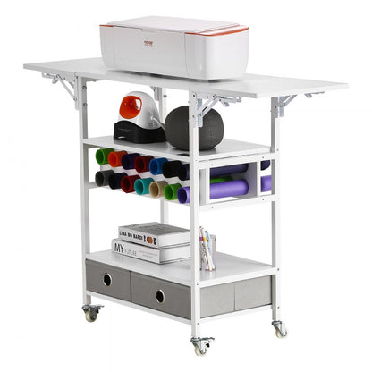 C240406S-01 - 47” Rolling Craft Cart with Drawers & Vinyl Storage