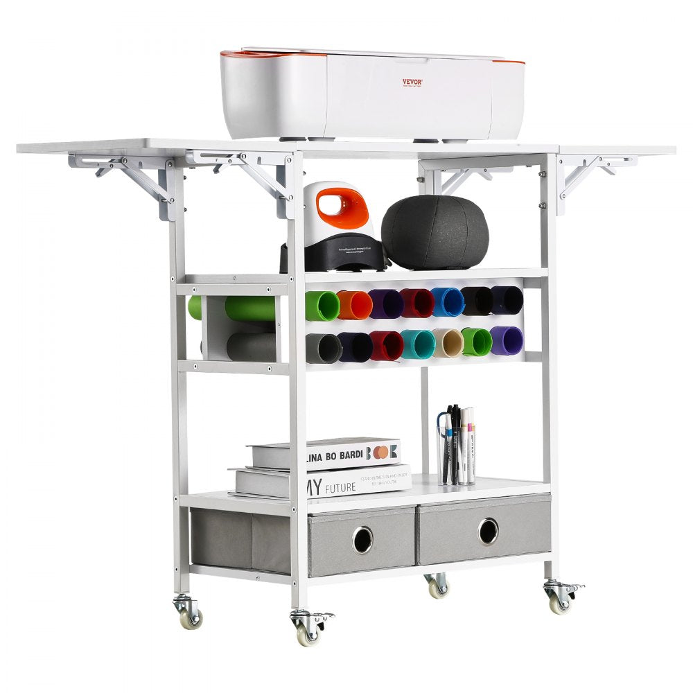 C240406S-01 - 47” Rolling Craft Cart with Drawers & Vinyl Storage