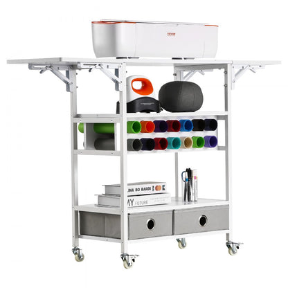 C240406S-01 - 47” Rolling Craft Cart with Drawers & Vinyl Storage