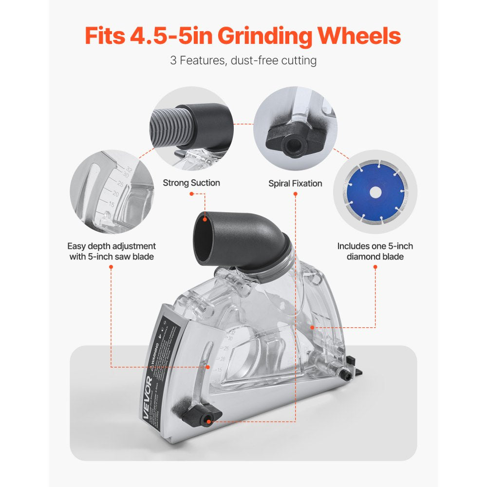 AG22 - Adjustable Depth Dust Shroud for 4-5" Angle Grinders