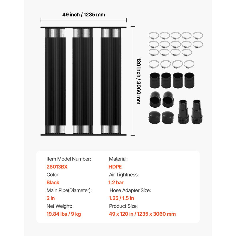 28013BX - 4x10 Solar Pool Heater for Above & Inground Use