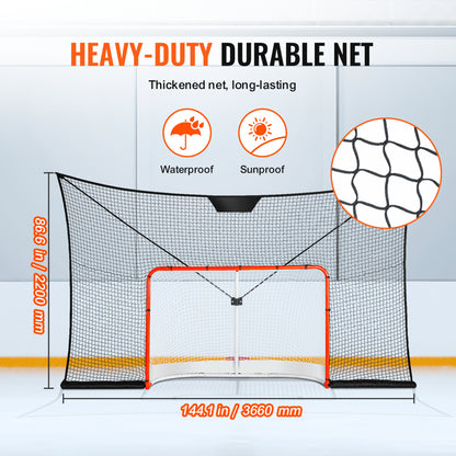 CD-HG05 - 12x7 FT VEVOR Hockey Goal Backstop Net for Training