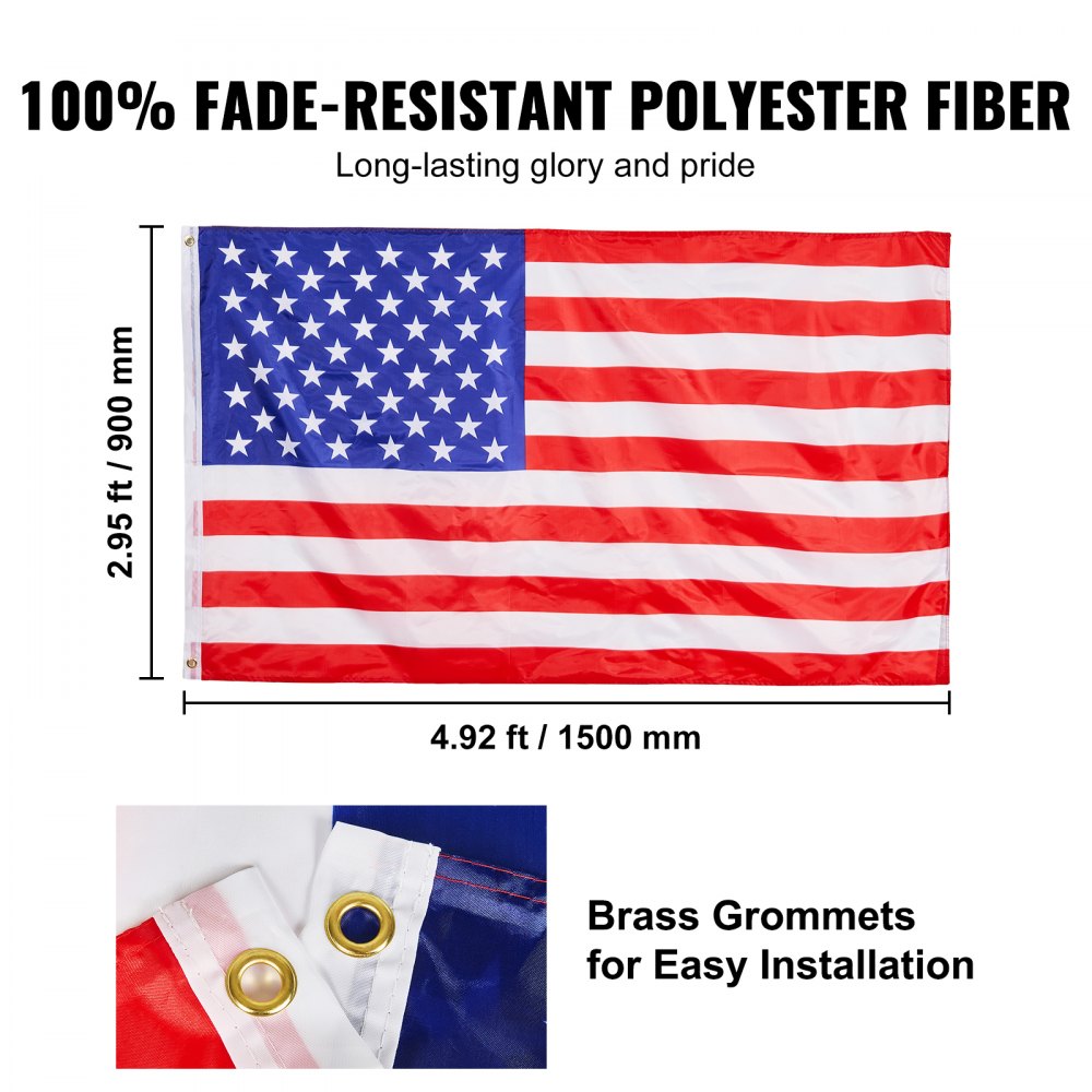 UP-QGSS25 - 25FT Telescoping Aluminum Flag Pole Kit for All Weather