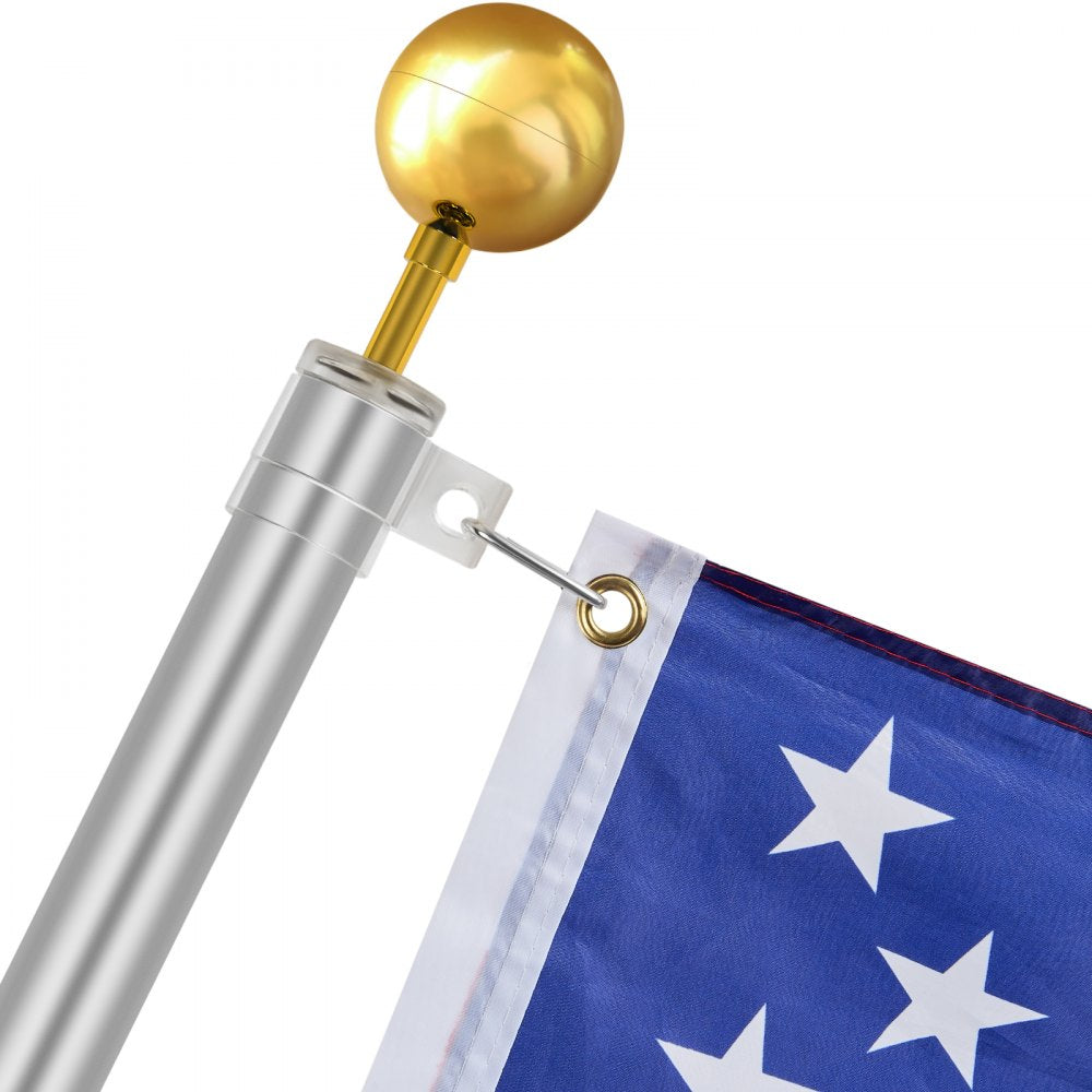 UP-QGSS25 - 25FT Telescoping Aluminum Flag Pole Kit for All Weather