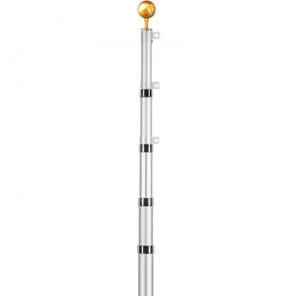 UP-QGSS25 - 25FT Telescoping Aluminum Flag Pole Kit for All Weather