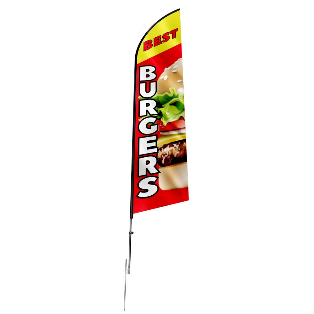 FLB-4.5-1C - 16.3ft VEVOR Feather Flag for Burgers, Weather-Resistant