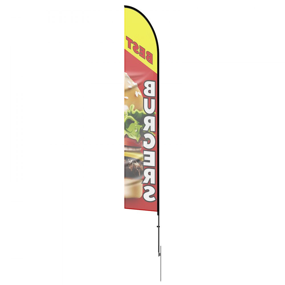 FLB-4.5-1C - 16.3ft VEVOR Feather Flag for Burgers, Weather-Resistant