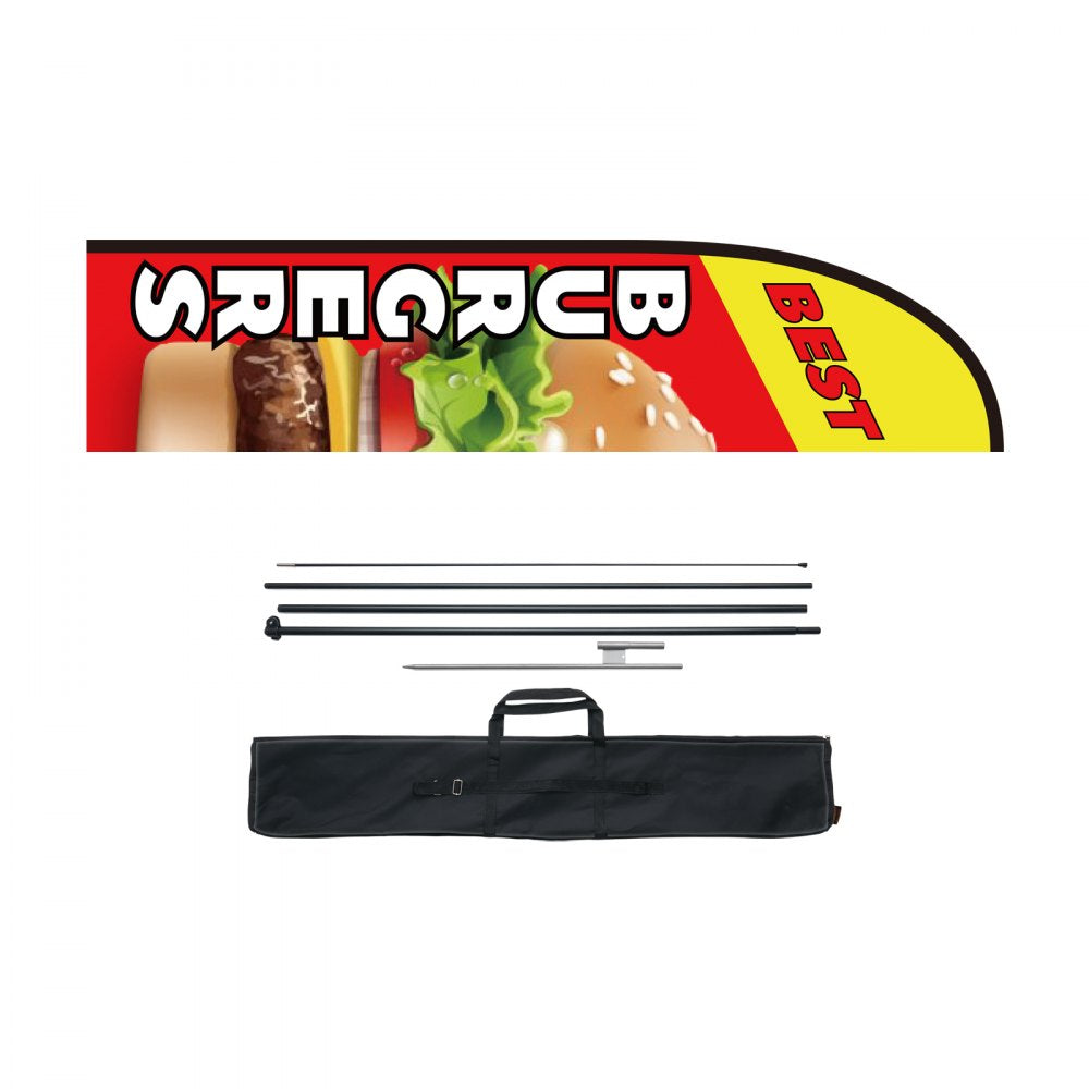 FLB-4.5-1C - 16.3ft VEVOR Feather Flag for Burgers, Weather-Resistant