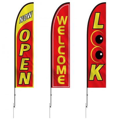 FLB-4.5-3B - 16.3ft Outdoor Open Flags Kit for Business Visibility