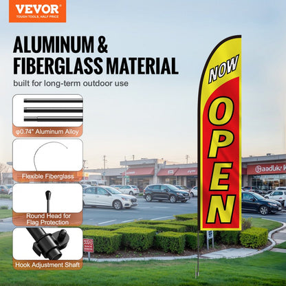 FLB-4.5-1B - 11.15ft Durable Open Flags for Outdoor Business Use