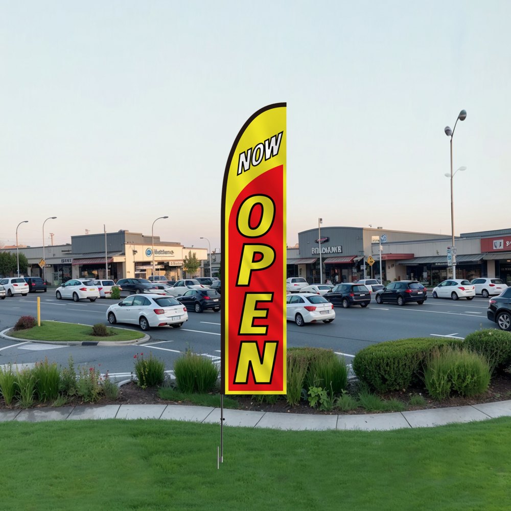 FLB-4.5-1B - 11.15ft Durable Open Flags for Outdoor Business Use