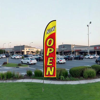 FLB-4.5-1B - 11.15ft Durable Open Flags for Outdoor Business Use