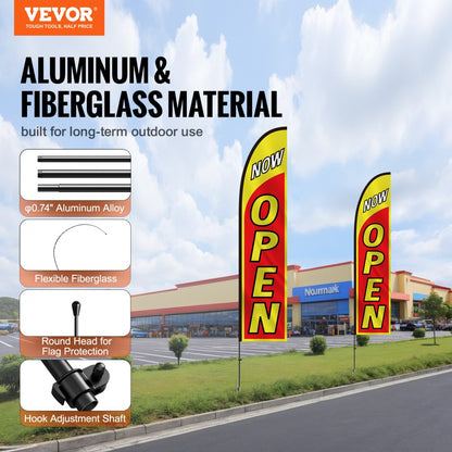 FLB-4.5-2C - 16.3ft VEVOR Outdoor Open Advertising Flags with Ground Stake