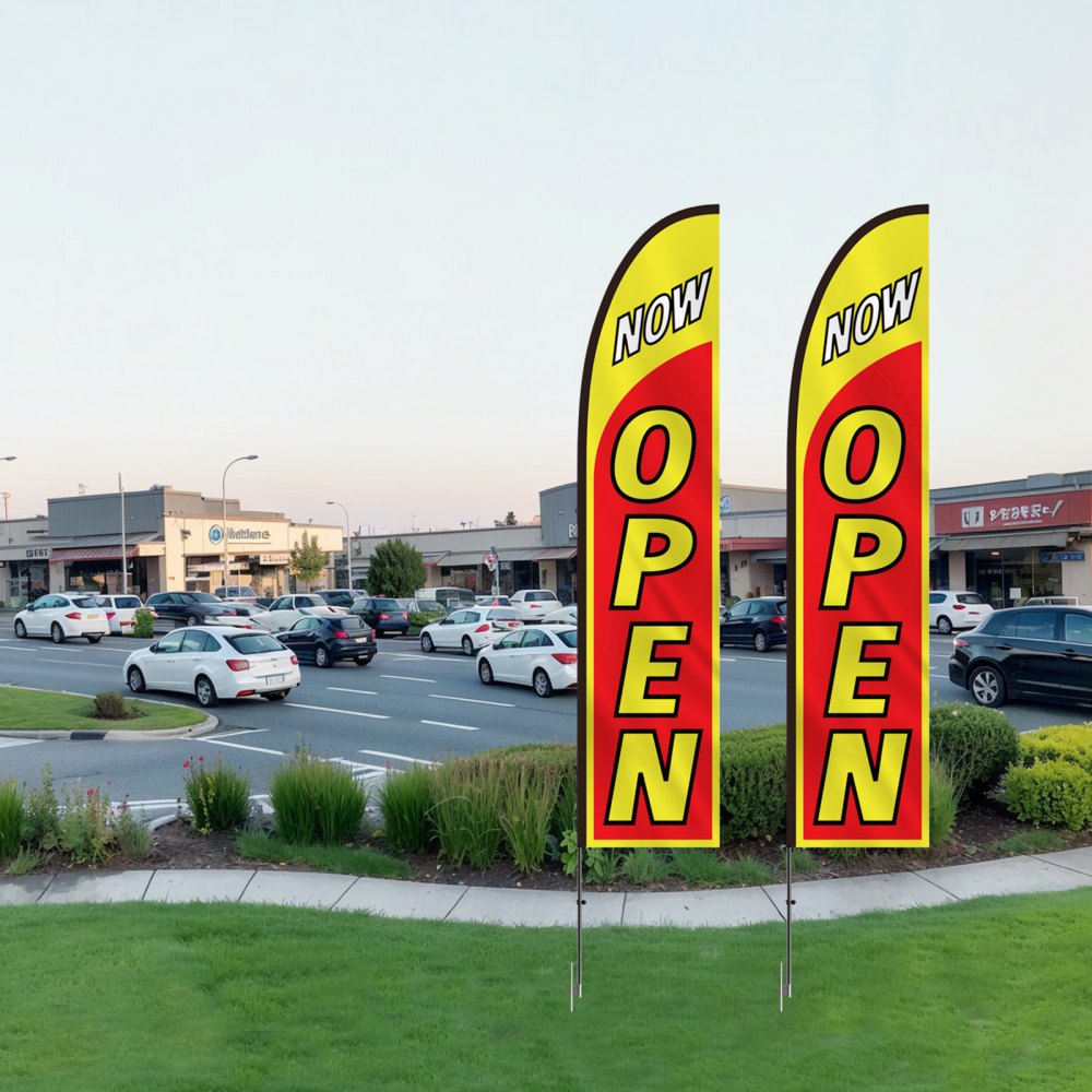 FLB-4.5-2C - 16.3ft VEVOR Outdoor Open Advertising Flags with Ground Stake