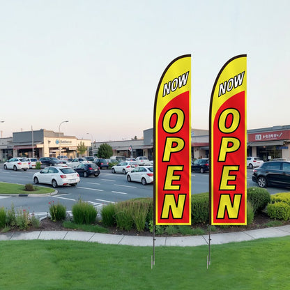 FLB-4.5-2C - 16.3ft VEVOR Outdoor Open Advertising Flags with Ground Stake