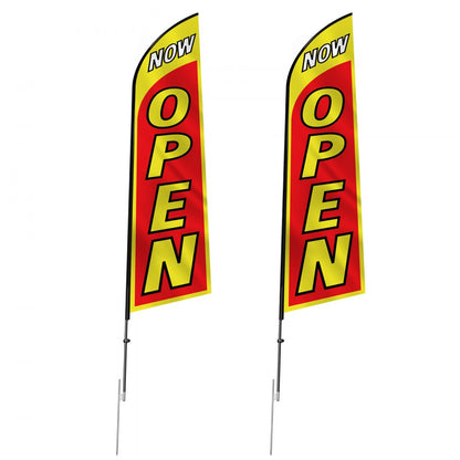 FLB-4.5-2C - 16.3ft VEVOR Outdoor Open Advertising Flags with Ground Stake