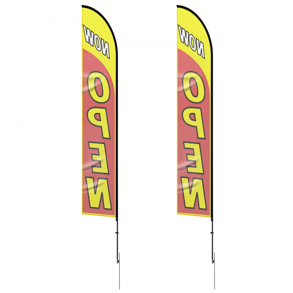 FLB-4.5-2C - 16.3ft VEVOR Outdoor Open Advertising Flags with Ground Stake